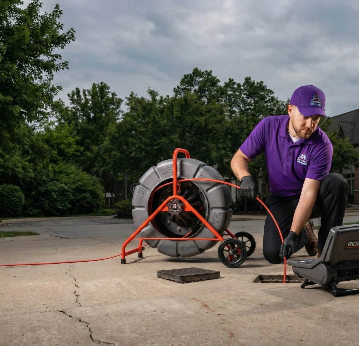 ServiStar sewer camera inspection reel on site ServiStar sewer camera inspection reel on site