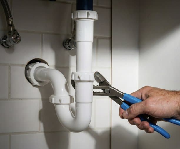 P-trap repair under a sink