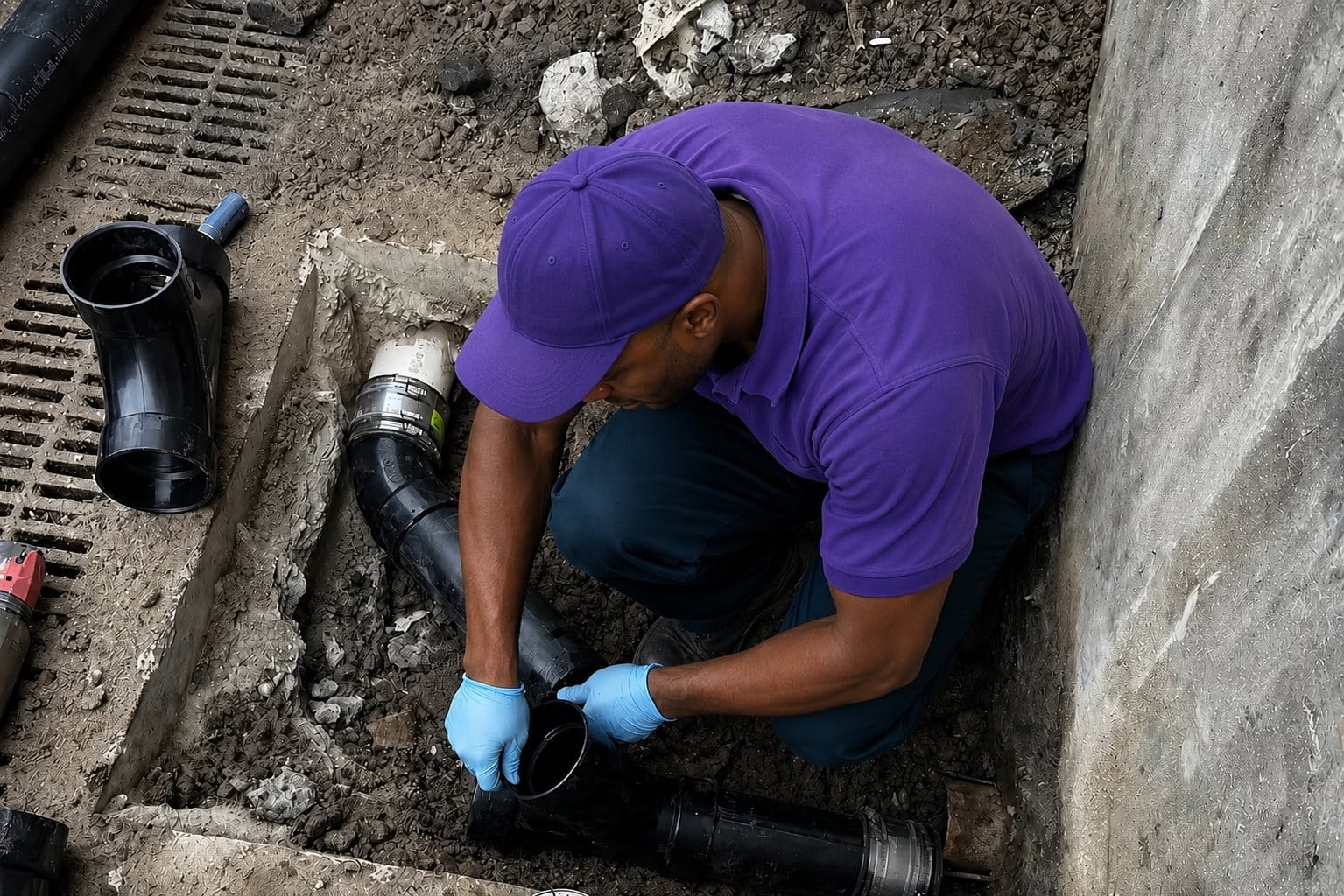 ServiStar technician performing trenchless drain work