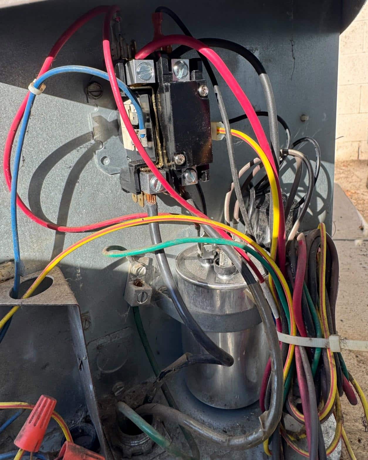 AC Capacitor Replacement and Burned Wiring Repair on a Condenser